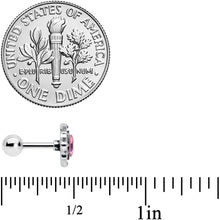 Load image into Gallery viewer, 16G 1/4 Pink Gem Rhombus Retro Cartilage Tragus Earring