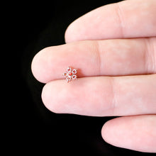 Load image into Gallery viewer, 20G 1/4 Red Gem Rose Gold Tone Textured Snowflake Nose Bone