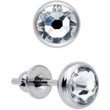 Load image into Gallery viewer, 4mm Clear Crystal Implant Grade Titanium Stud Earrings