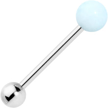 Load image into Gallery viewer, Light Blue Synthetic Aquamarine Barbell Tongue Ring