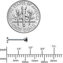 Load image into Gallery viewer, 16G 5/16 Black CZ G23 Titanium Threadless Flower Labret Tragus