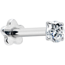 Load image into Gallery viewer, 16G 5/16 Clear CZ G23 Titanium Threadless Flower Labret Tragus