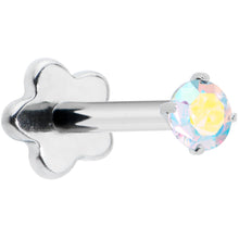 Load image into Gallery viewer, 18G 5/16 Aurora CZ G23 Titanium Threadless Flower Labret Tragus