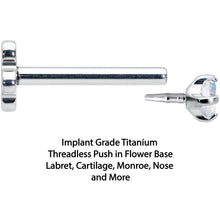 Load image into Gallery viewer, 18G 5/16 Aurora CZ G23 Titanium Threadless Flower Labret Tragus