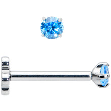 将图片加载到图库查看器,18G 5/16 Blue CZ Gem G23 Titanium Threadless Flower Labret Tragus