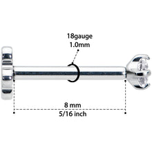 将图片加载到图库查看器,18G 5/16 Clear CZ G23 Titanium Threadless Flower Labret Tragus