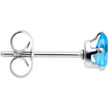 Load image into Gallery viewer, CZ Teardrop Aqua Stainless Steel Stud Earrings 3mm to 7mm