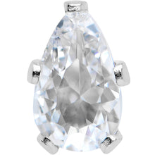 Load image into Gallery viewer, CZ Teardrop Clear Stainless Steel Stud Earrings 3mm to 7mm