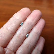 Load image into Gallery viewer, CZ Teardrop Clear Stainless Steel Stud Earrings 3mm to 7mm
