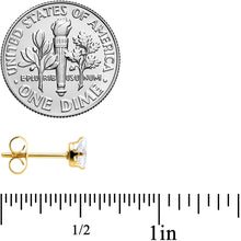 Load image into Gallery viewer, CZ Teardrop Clear Gold Tone Stainless Steel Stud Earrings 3mm to 7mm