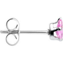 Load image into Gallery viewer, CZ Teardrop Pink Stainless Steel Stud Earrings 3mm to 7mm