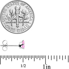 Load image into Gallery viewer, CZ Teardrop Pink Stainless Steel Stud Earrings 3mm to 7mm