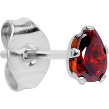 Load image into Gallery viewer, Red CZ Teardrop Stainless Steel Stud Earrings 3mm to 7mm