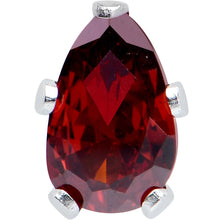 Load image into Gallery viewer, Red CZ Teardrop Stainless Steel Stud Earrings 3mm to 7mm