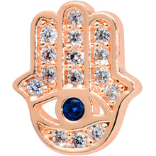 Load image into Gallery viewer, 16G 5/16 Clear Gem Rose Gold Tone Eye Hamsa Labret Monroe Tragus