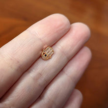 Load image into Gallery viewer, 16G 5/16 Clear Gem Rose Gold Tone Eye Hamsa Labret Monroe Tragus