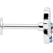 Load image into Gallery viewer, 16G 5/16 Clear Blue Gem Texture Hamsa Labret Monroe Tragus
