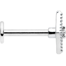 Load image into Gallery viewer, 16G 5/16 Clear Gem Deco Textured Rhombus Labret Monroe Tragus