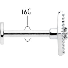 Load image into Gallery viewer, 16G 5/16 Clear Gem Deco Textured Rhombus Labret Monroe Tragus