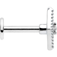 Load image into Gallery viewer, 16G 1/4 Clear Gem Deco Textured Rhombus Labret Monroe Tragus