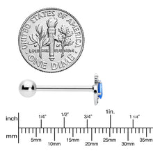 Load image into Gallery viewer, Clear Blue Gem Oval Swirl Barbell Tongue Ring