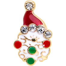 Load image into Gallery viewer, 16G 5/16 Clear Gem Gold Tone Deco Santa Christmas Labret Tragus
