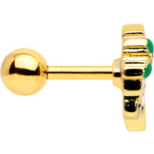 Load image into Gallery viewer, 16G 1/4 Clear Gem Gold Tone Happy Snowman Cartilage Tragus