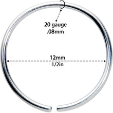 Load image into Gallery viewer, 20G 1/2 Grade 23 Titanium Bendable Hoop Ring