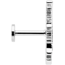 Load image into Gallery viewer, 16G 1/4 Clear CZ Gem Feather Internally Threaded Labret Tragus