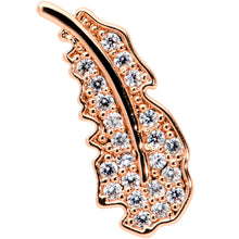 将图片加载到图库查看器,16G 1/4 Clear CZ Rosy Hue Feather Internal Threaded Labret Tragus