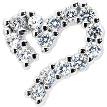 将图片加载到图库查看器,16G 1/4 Clear CZ Gem Half Heart Internally Threaded Labret Tragus