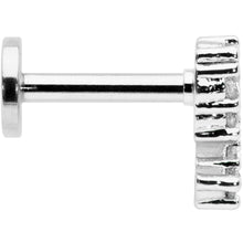 将图片加载到图库查看器,16G 1/4 Clear CZ Gem Half Heart Internally Threaded Labret Tragus