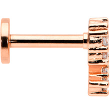 Load image into Gallery viewer, 16G 1/4 Clear CZ Rosy Hue Half Heart Internal Thread Labret Tragus