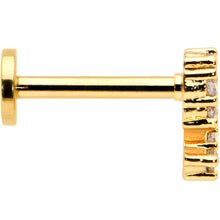 Load image into Gallery viewer, 16G 5/16 CZ Gem Gold Hue Half Heart Internal Thread Labret Tragus