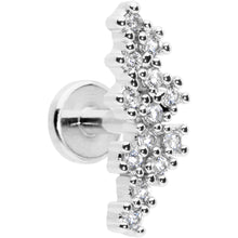Load image into Gallery viewer, 16G 1/4 Clear CZ Gem Texture Arc Internal Thread Labret Tragus