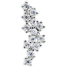 Load image into Gallery viewer, 16G 1/4 Clear CZ Gem Texture Arc Internal Thread Labret Tragus