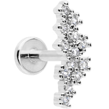 Load image into Gallery viewer, 16G 5/16 CZ Gem Texture Arc Internal Thread Labret Monroe Tragus