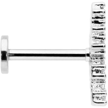 Load image into Gallery viewer, 16G 5/16 CZ Gem Texture Arc Internal Thread Labret Monroe Tragus