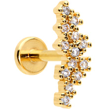 将图片加载到图库查看器,16G 5/16 CZ Gem Gold Hue Texture Arc Internal Thread Labret Tragus