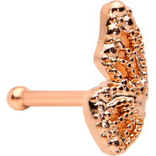 Load image into Gallery viewer, 20G 1/4 Rose Gold tone Textured Butterfly Wing Nose Bone
