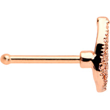 Load image into Gallery viewer, 20G 1/4 Rose Gold tone Textured Butterfly Wing Nose Bone