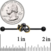 Load image into Gallery viewer, 14G Black Understated Octopus Industrial Barbell 38mm