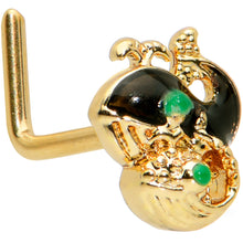 Load image into Gallery viewer, 20G 7mm Gold Tone Mom Baby Whale L Shape Nose Ring