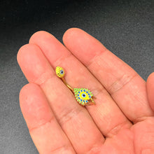 将图片加载到图库查看器,Gold Tone Bold Peacock Feather Double Mount Belly Ring