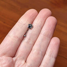Load image into Gallery viewer, 16G 5/16 Textured Black Paw Print Curved Eyebrow Ring
