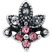 将图片加载到图库查看器,20G 1/4 Clear Pink Gem Abstract Leaf Flower Nose Bone