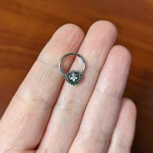 将图片加载到图库查看器,16G 3/8 Stylized Pink Green Abstract Leaf Hinged Segment Ring