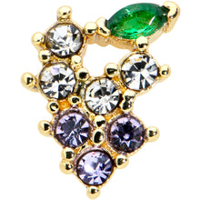 Load image into Gallery viewer, 16G 1/4 Clear CZ Gem Gold Tone Bunch Grapes Cartilage Tragus