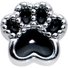 Load image into Gallery viewer, 16G 5/16 Textured Black Paw Print Labret Monroe Tragus