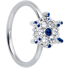 Load image into Gallery viewer, 20G 5/16 Clear Blue Gem Festive Snowflake Nose Hoop
